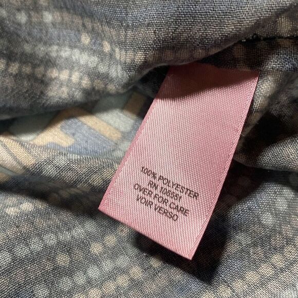 Calypso St Barth Ruffle Neck Popover Blouse Tie Neck  Mint / Beige Small‎ - Picture 14 of 15